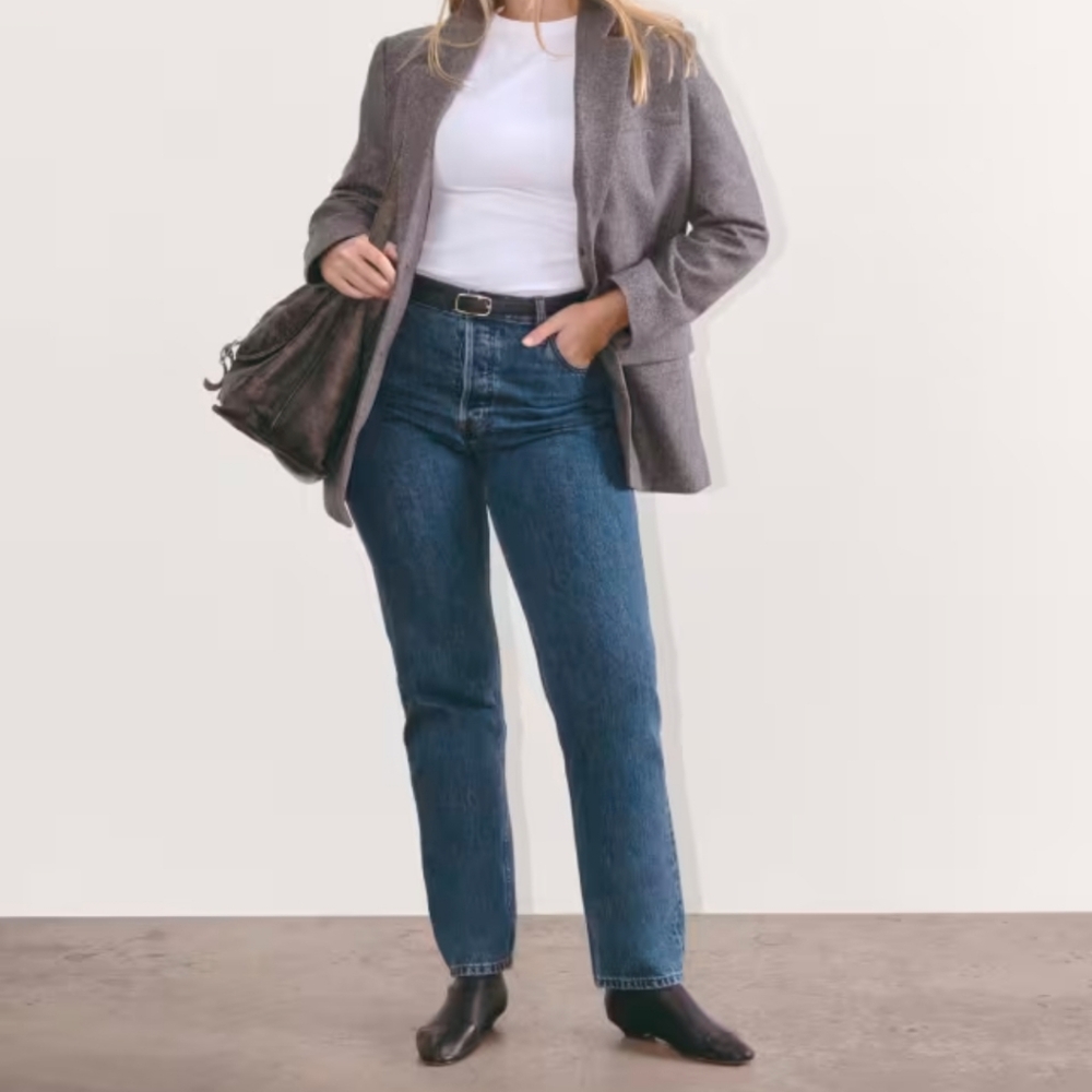 Everlane,NWT, The Curvy Cheeky Straight High Rise  Jeans,Ankle length, Size 27